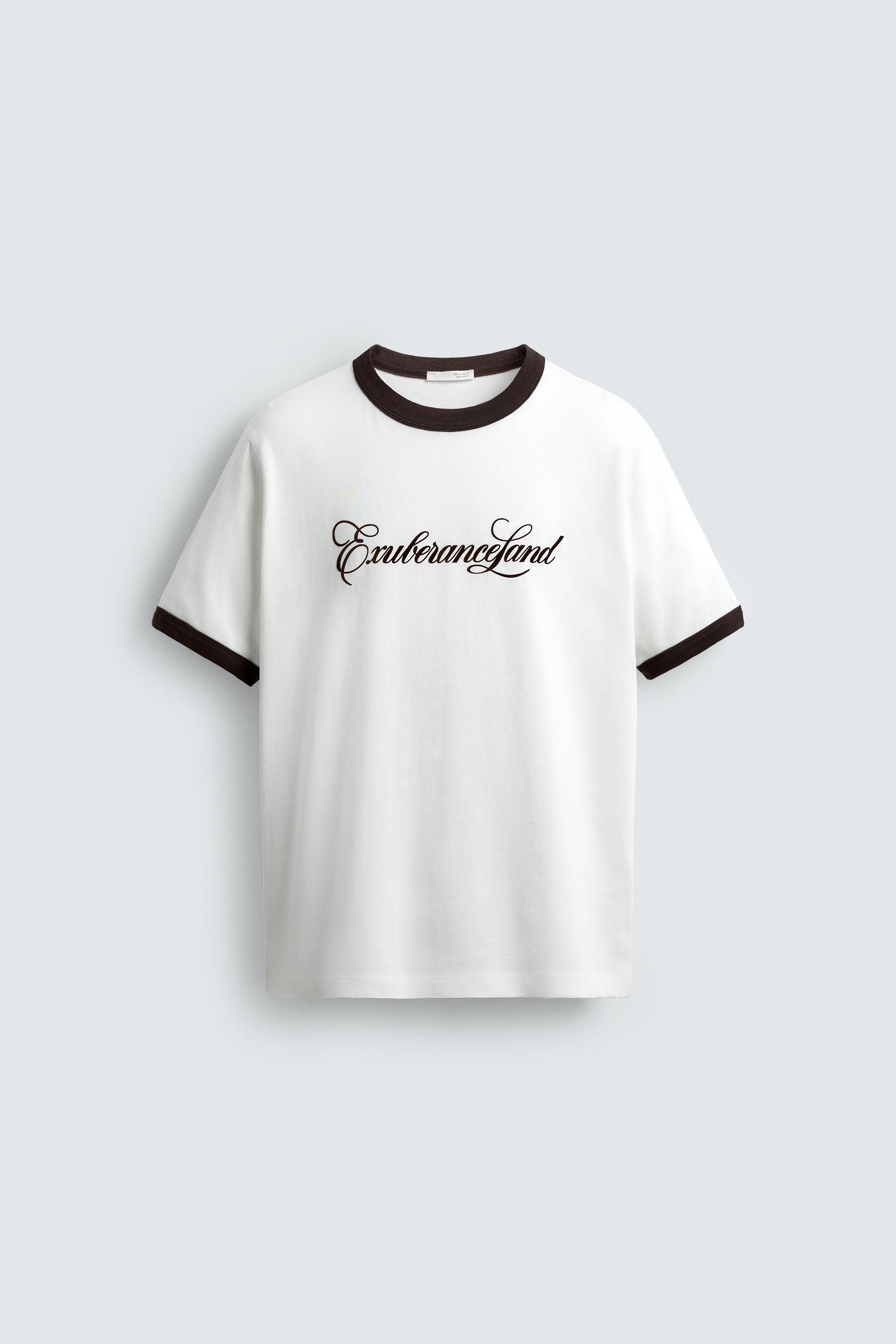 CONTRAST TEXT RIB T-SHIRT